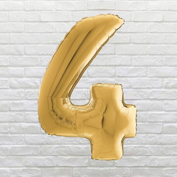 gold birthday numbers 4