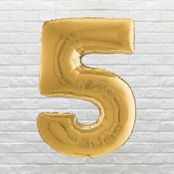 gold birthday number 5