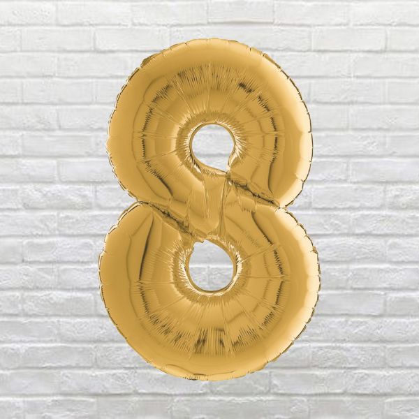 Gold Birthday Number 8