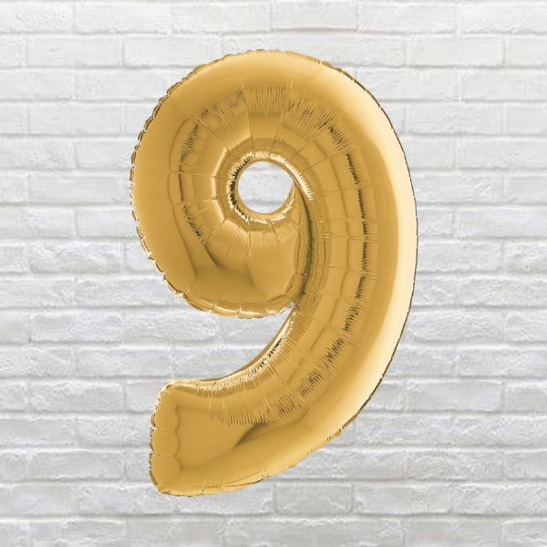 Gold Birthday Number 9