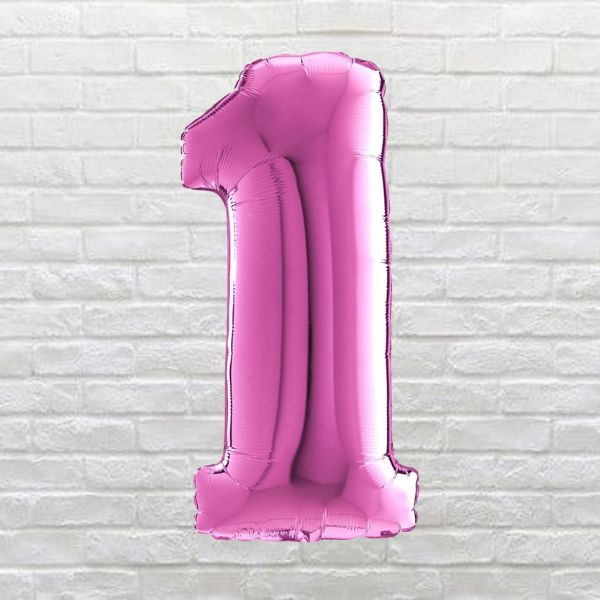 pink birthday number 1
