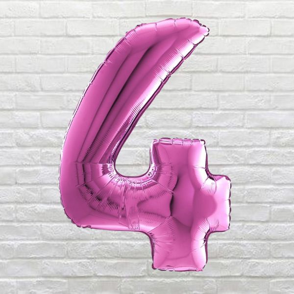 pink birthday number 4