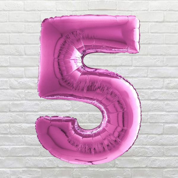 pink birthday number 5