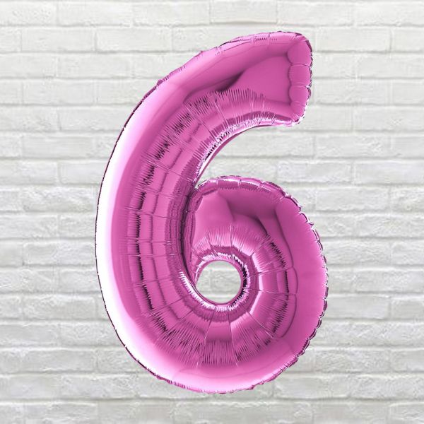 pink birthday number 6