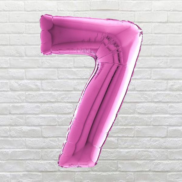 pink birthday number 7