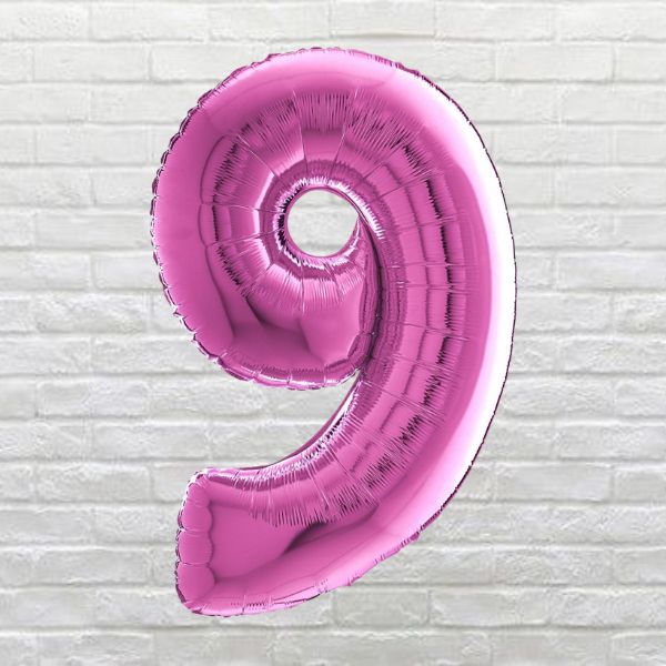 pink birthday number 9