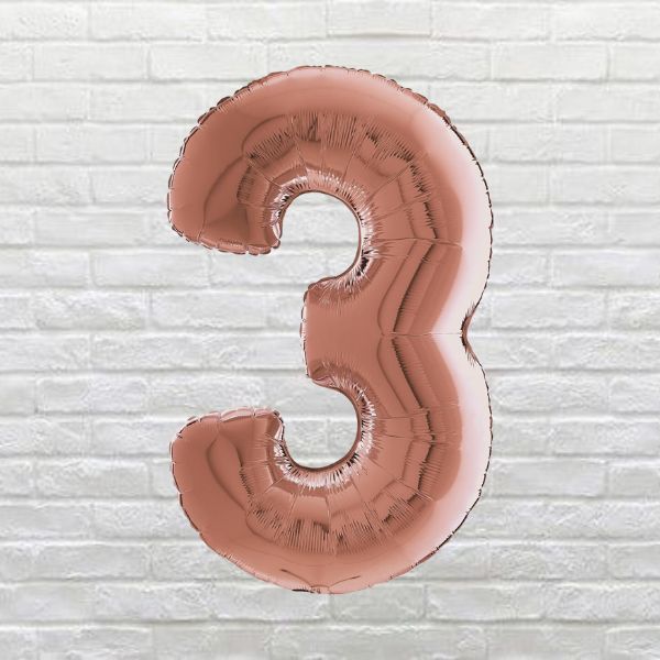 Rose Gold Birthday Number 3