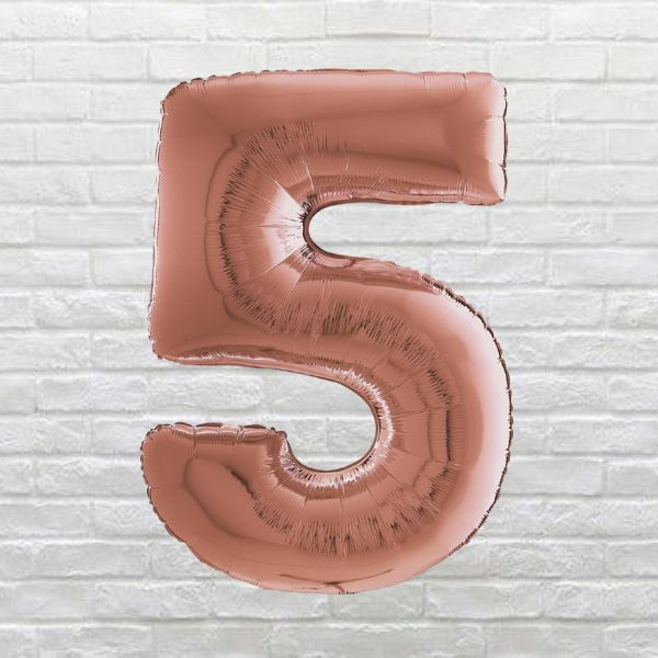 Rose Gold Birthday Number 5