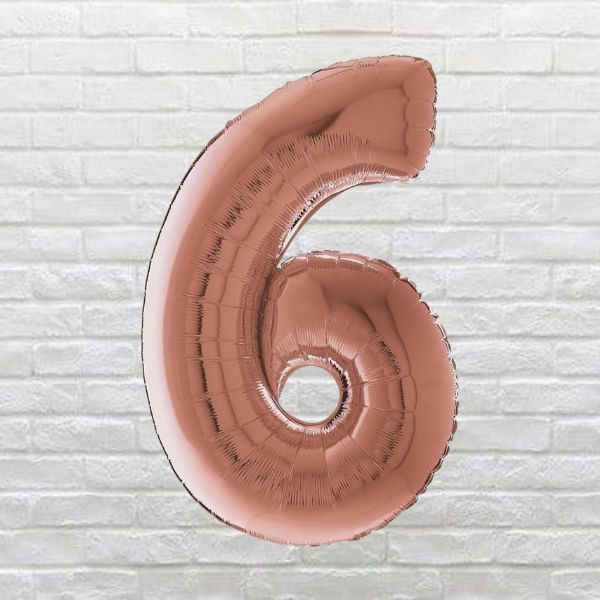 Rose Gold Birthday Number 6