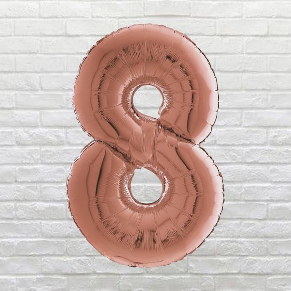 Rose Gold Birthday Number 8