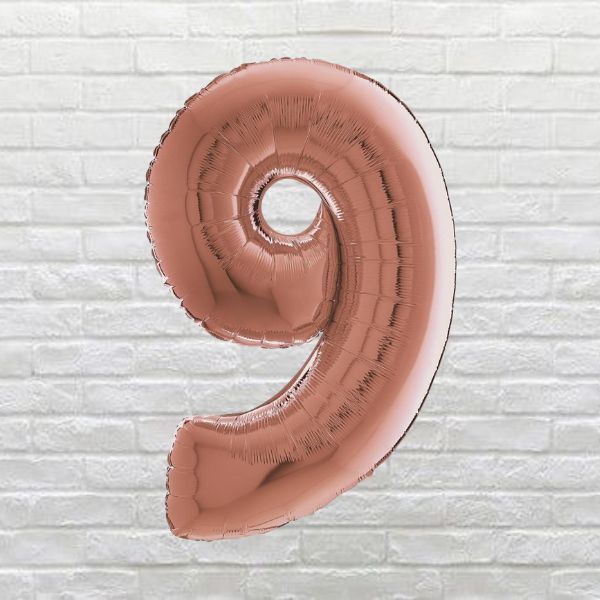 Rose Gold Birthday Number 9