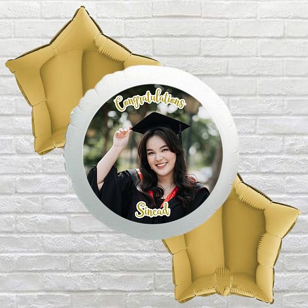 Graduation Gold Star Photo Bouquet
