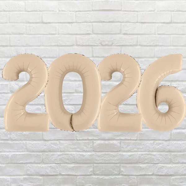 Satin Cream 2026 Inflated Number Package