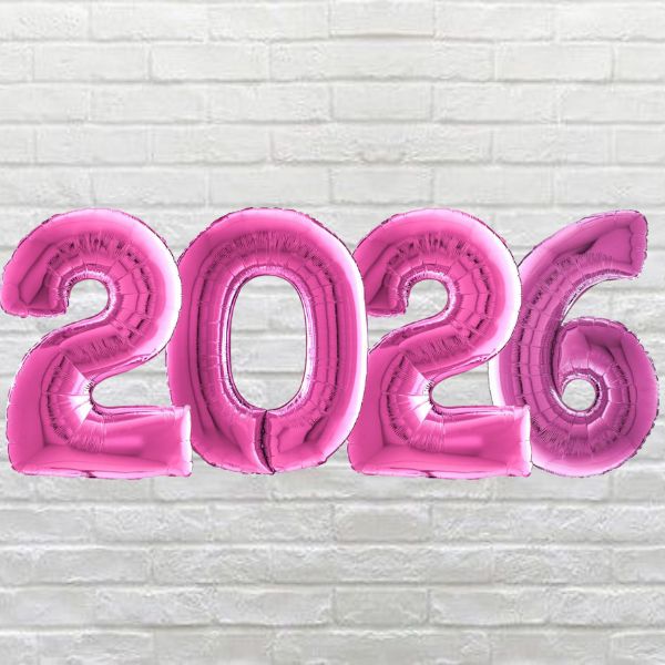 Pink 2026 Inflated Number Package