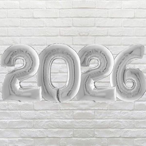 Silver 2026 Inflated Number Package