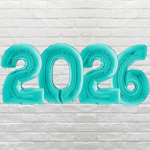 Teal 2026 Inflated Number Package