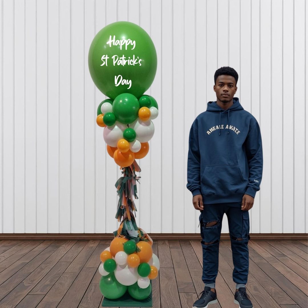 Happy St Patrick Day Balloon Pillar
