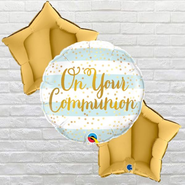 On your Communion Blue Bouquet