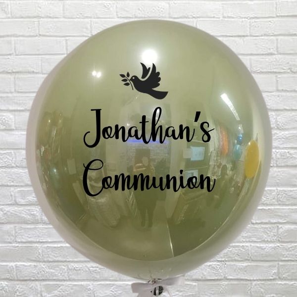 Olive Green Personalised Luxe Balloon