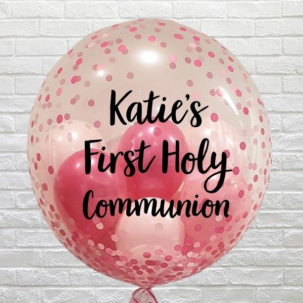 Personalised Pink Confetti Mini Balloons Bubble