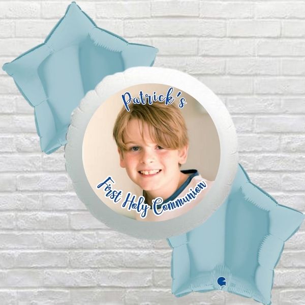 Holy Communion Blue Star Photo Bouquet