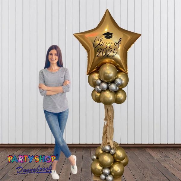 Class of 2026 - Gold and Silver Balloon Stand
