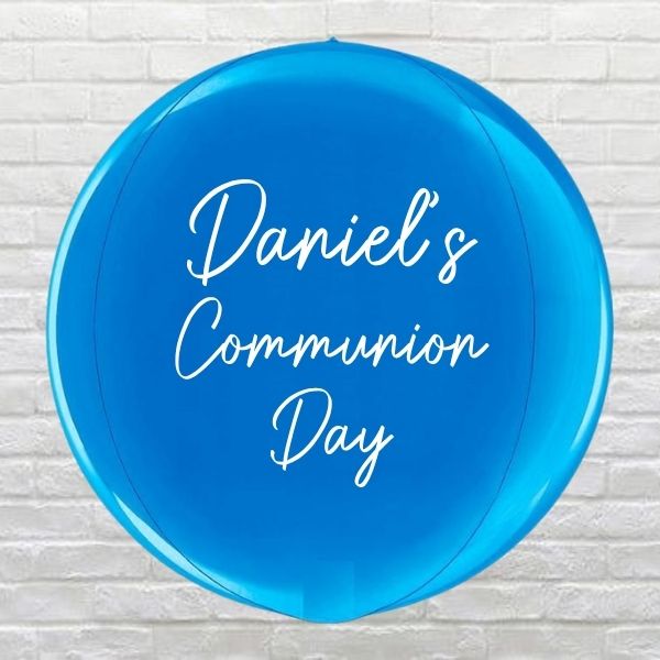 Sapphire Blue Personalised Communion Glob
