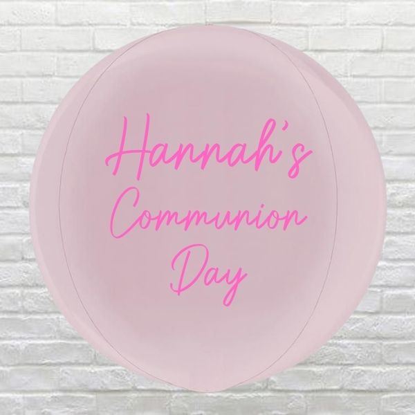 Pastel Pink Personalised Communion Globe