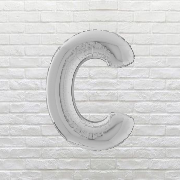 Silver Letter C Balloon