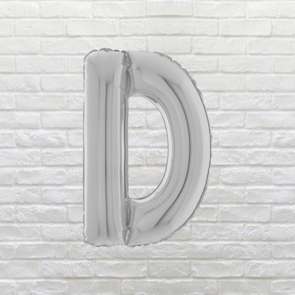 Silver Letter D Balloon