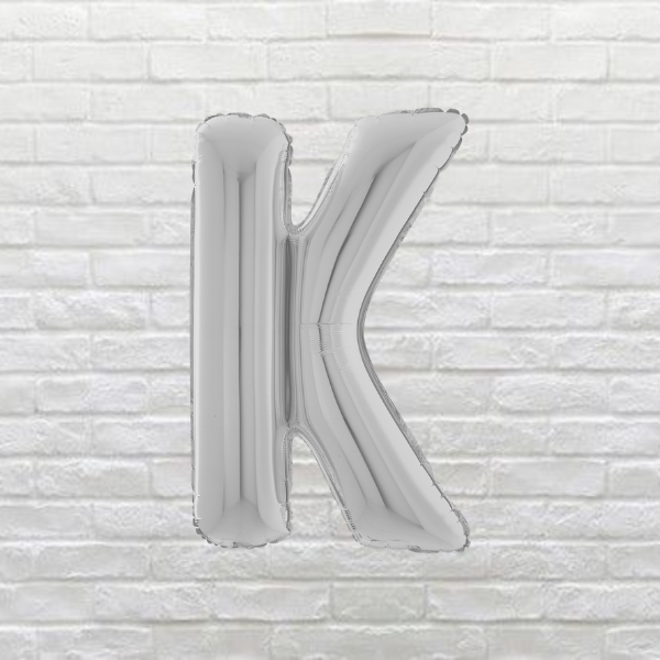 Silver Letter K Balloon