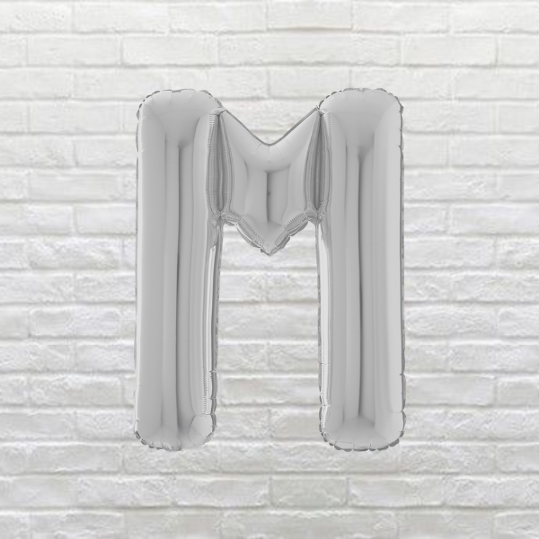 Silver Letter M Balloon