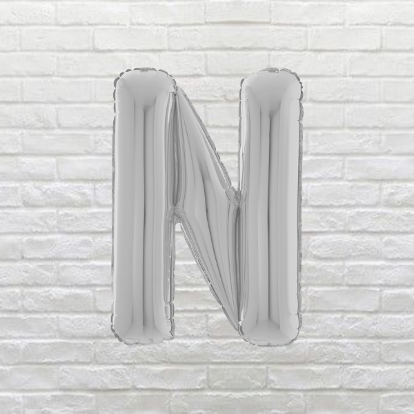 Silver Letter N Balloon