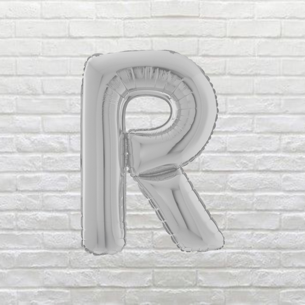 Silver Letter R Balloon