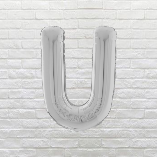 Silver Letter U Balloon
