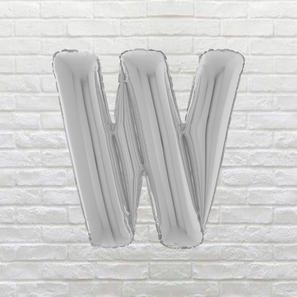Silver Letter W Balloon