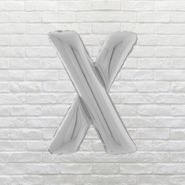 Silver Letter X Balloon