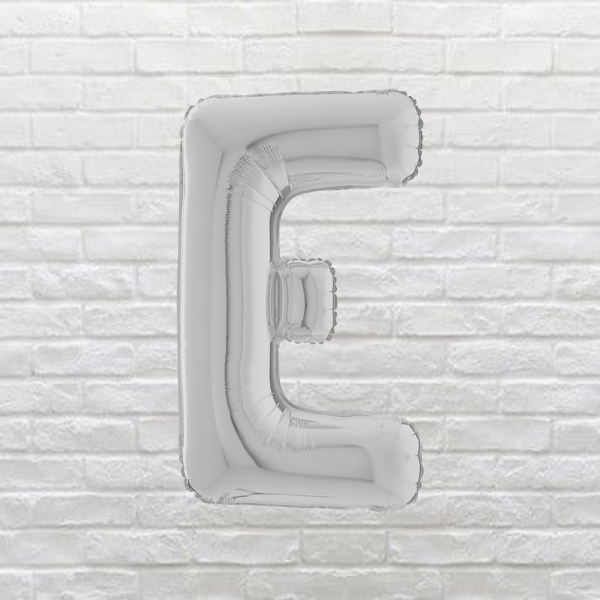 Silver Letter E Balloon