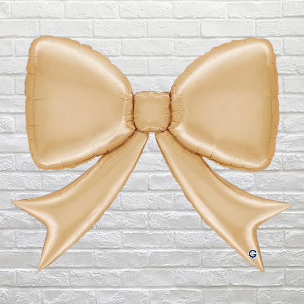 White Gold Bow Balloon